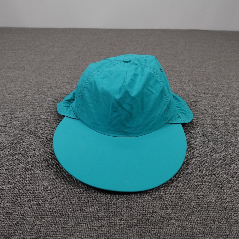 Vintage Columbia Hat Cap Fitted Mens Medium Blue Neck Flap Sun Made USA 90s
